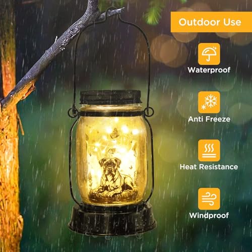 Boxer Dog Solar Lantern - Garden Decoration for Dog Lovers