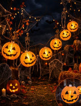 Pumpkin String Lights 8.5FT - 10 LED Halloween Lanterns