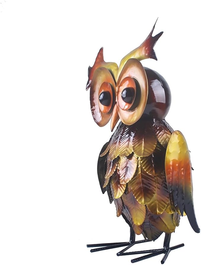 Owl Statue Creative Owl Sculpture Garden Decoration Metal Yard Art for Yard Outdoor Decoration