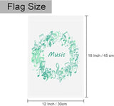 Gkyygk Teal Music Note Turquoise Welcome Garden Flag 12x18 Inch Double Sided Small Burlap Banners Yard House Seasonal Farmhouse Home Decor for Men Women