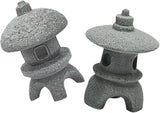 Outdoor Statue Japanese Style Zen Garden Statues 2 Pack Sandstone Decor Sculpture Decor