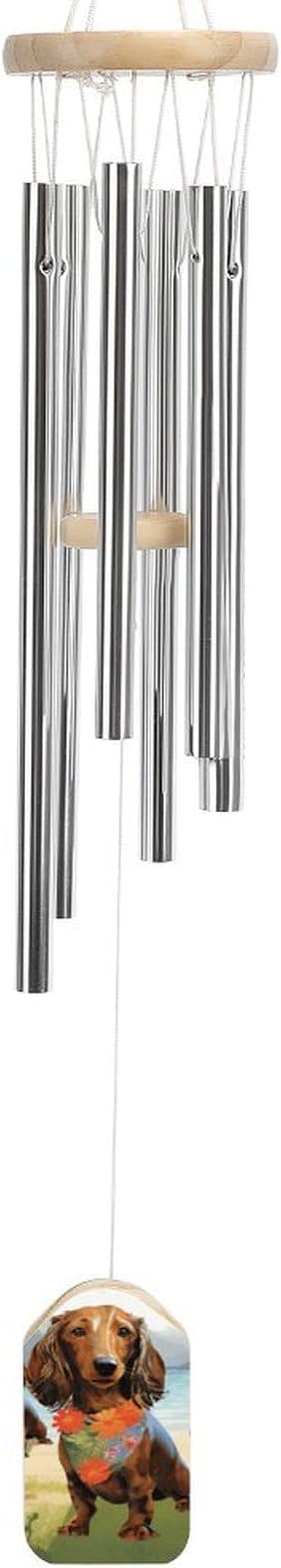Large Aluminium Wind Chimes 20.5" Inches Dachshund Tropical Painting Art Wind Chimes for Outside Memorial Wind Chimes Sympathy Wind Chime for Outdoor Garden Patio Decoration