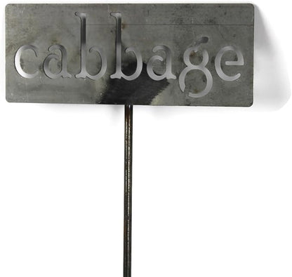 Classic Metal Garden Markers 19 Inches Tall (cabbage, Raw, Unfinished Steel (will rust with time))