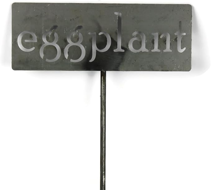 Classic Metal Garden Markers 19 Inches Tall (eggplant, Raw, Unfinished Steel (will rust with time))