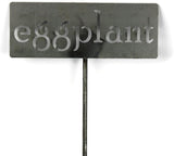 Classic Metal Garden Markers 19 Inches Tall (eggplant, Raw, Unfinished Steel (will rust with time))