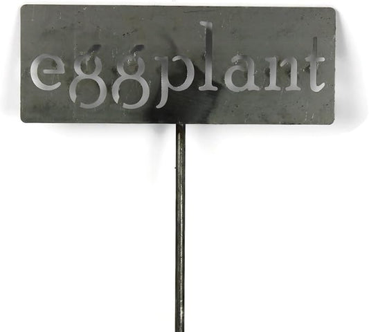 Classic Metal Garden Markers 19 Inches Tall (eggplant, Raw, Unfinished Steel (will rust with time))