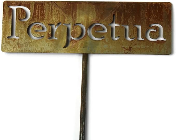Classic Metal Garden Markers Clearance Items 20 to 33 Inches Tall (Perpetua, Naturally Rusted)