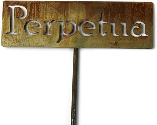 Classic Metal Garden Markers Clearance Items 20 to 33 Inches Tall (Perpetua, Naturally Rusted)