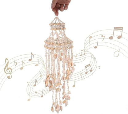 Kisangel 1Pc Seashell Conch Wind Chimes, Hanging Shell Wind Chime Creative Natural Pendant for Home Decor,Random Shape (White)