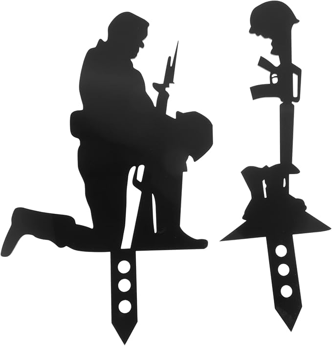POPETPOP Acrylic Garden Soldier Adornment Outdoor Lawn Stake Decorative Ornament Weather Resistant Garden Statue for Backyard Front Lawn Decoration