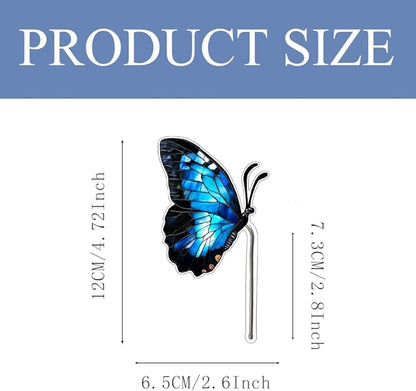 JOONOR 2 Pieces Stained Acrylic Butterfly Flower Pot Hugger Cute Animal Statue for Planter Hanger Decorations Outdoor Fairy Garden Planter Edge Accessories,Butterfly