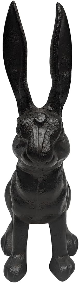 Treasure Gurus Cast Iron Rabbit Door Stop Stopper Metal Outdoor Patio Yard Art Garden Statue Home Decor Brown