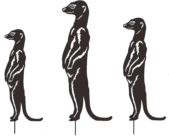 Iron Art Mongooses Garden Statue Sculpture Outdoor Backyard Decorations Figurine Yard Backyard Ornaments Yard Sign Trade Sign Wall Decors