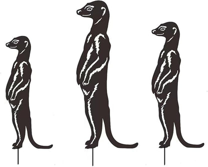 Iron Art Mongooses Garden Statue Sculpture Outdoor Backyard Decorations Figurine Yard Backyard Ornaments Yard Sign Trade Sign Wall Decors