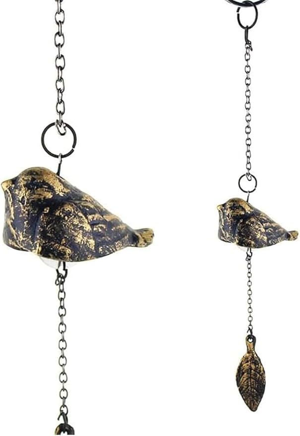 Japanese Traditional Lucky Bird Small Wind Chimes for Outside, Retro Bird Iwachu Cast Iron Bless Temple Wind Bell Memorial and Sympathy Wind Chimes Outdoor or Indoor for Good Luck Garden