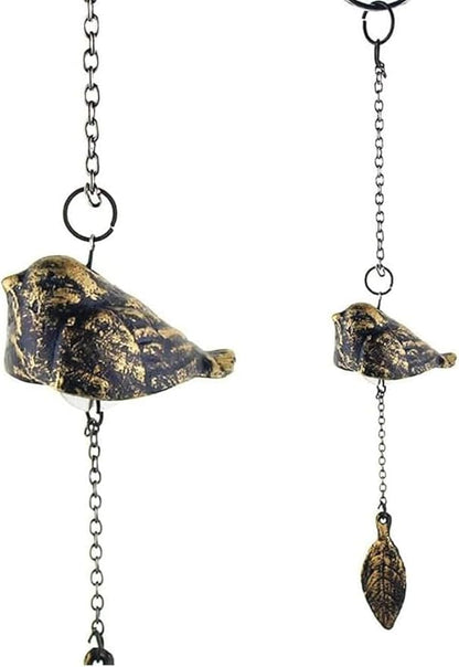 Japanese Traditional Lucky Bird Small Wind Chimes for Outside, Retro Bird Iwachu Cast Iron Bless Temple Wind Bell Memorial and Sympathy Wind Chimes Outdoor or Indoor for Good Luck Garden