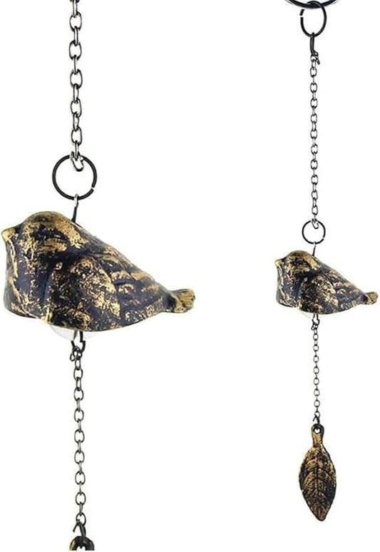 Japanese Traditional Lucky Bird Small Wind Chimes for Outside, Retro Bird Iwachu Cast Iron Bless Temple Wind Bell Memorial and Sympathy Wind Chimes Outdoor or Indoor for Good Luck Garden