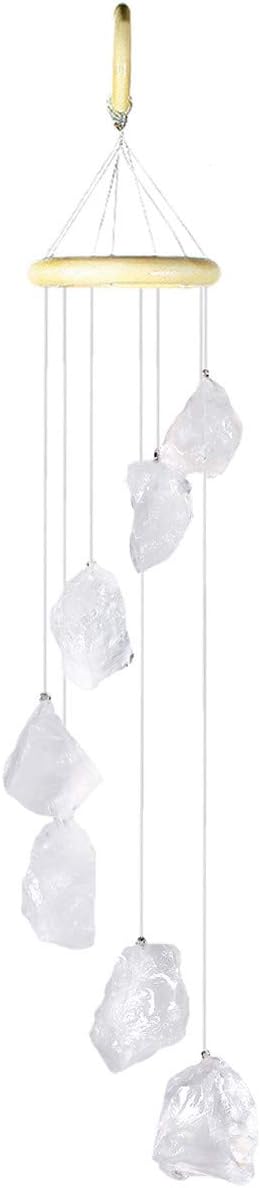 mookaitedecor Rock Quartz Raw Stones Rough Crystals Wind Chimes for Home Garden Decoration 17-21 Inches