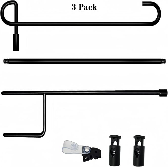 Garden Flag Pole Stand Holder, 3 Pack Garden Flags for Outside with Flag Stopper and Clip Waterproof Powder-Coated Paint for Flag Pole Holder for Outside House,Yard Flags for Outside