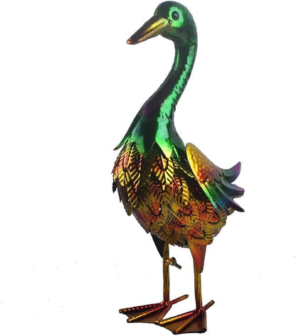 Duck Statue Metal Mallard Duck Sculpture Garden Decoration Metal Yard Art for Patio Lawn Backyard Outdoor Decoration