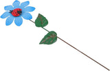VICASKY Iron Flower Stake Decor with Lifelike Blue Flower Sculpture Weatherproof Garden Plant Ornament for Patio Lawn and Outdoor Rustic Farmhouse Style