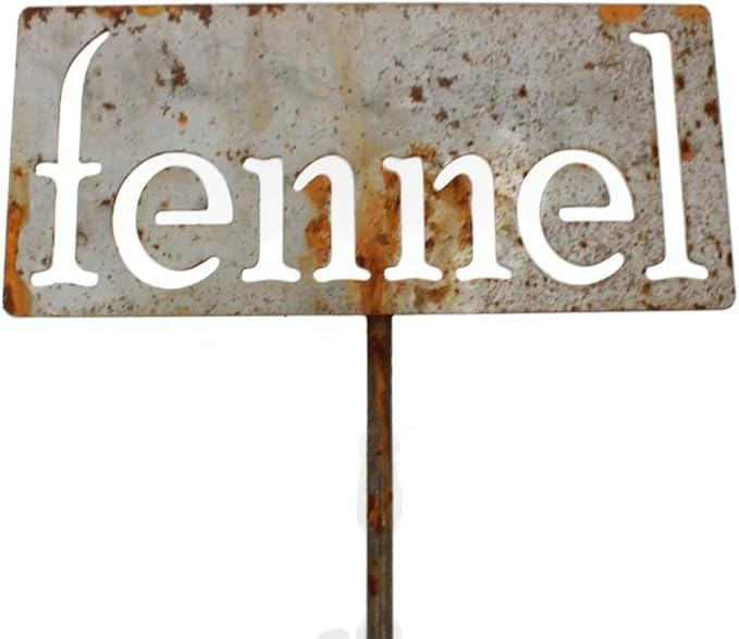 Classic Metal Garden Markers 19 Inches Tall (fennel, Naturally Rusted)