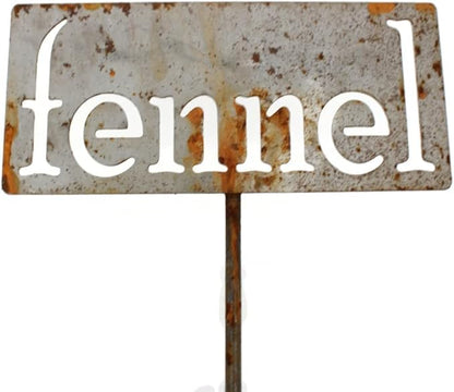 Classic Metal Garden Markers 19 Inches Tall (fennel, Naturally Rusted)