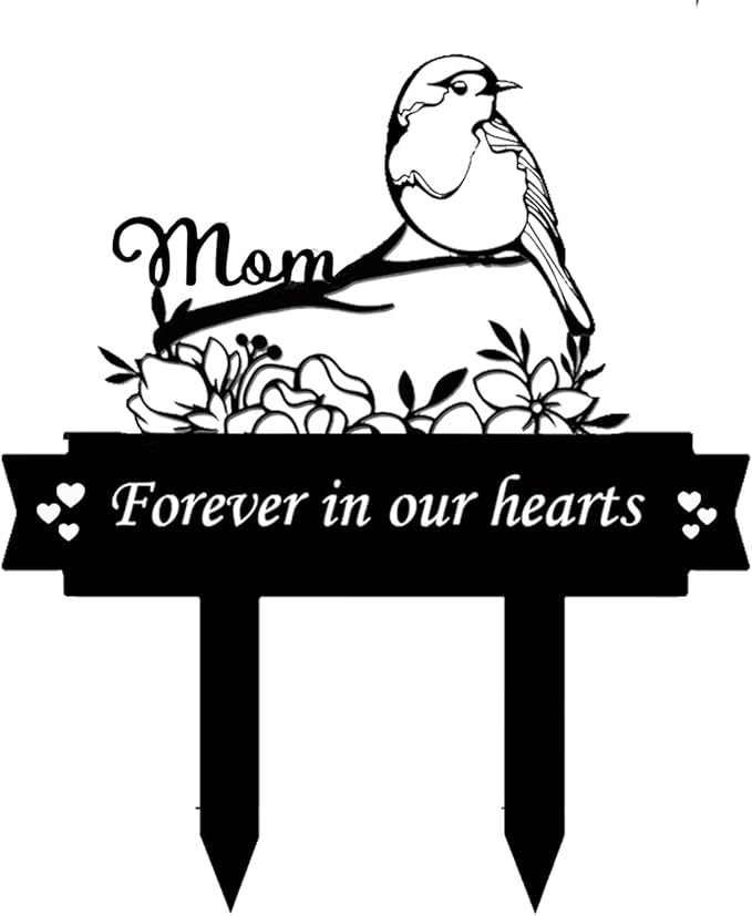 Grave Decorations for Cemetery Metal Memorial Grave Plaque Stake Markers Sympathy Waterproof Cemetery Decor for Dad Mom Dog Cat Outdoors Garden Personalized (Type C)