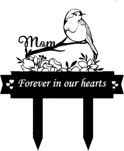 Grave Decorations for Cemetery Metal Memorial Grave Plaque Stake Markers Sympathy Waterproof Cemetery Decor for Dad Mom Dog Cat Outdoors Garden Personalized (Type C)