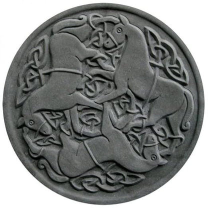 Celtic Horses Stepping Stone Mold,Concrete Stepping Stone Mold, Garden Decor Mold, 15.5" Round ***NOT A Finished Stone***