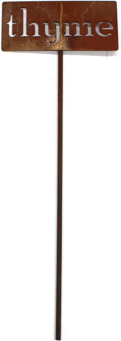 Classic Metal Garden Markers 19 Inches Tall (thyme, Naturally Rusted)