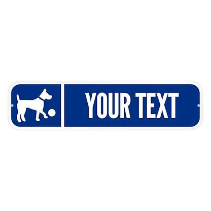 SmartSign Customize Your Own Blue Street Sign with Dog Symbol | 6" x 24" 3M EG Reflective Aluminum