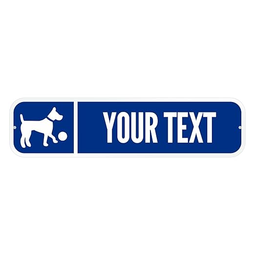 SmartSign Customize Your Own Blue Street Sign with Dog Symbol | 6" x 24" 3M EG Reflective Aluminum