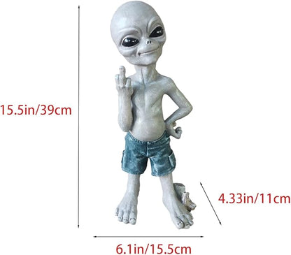 Alien Statues Peace,Out of This World Extra Terrestrial Alien Statue,Courtyard Decoration,UFO Extraterrestrial Figurine Garden Stakes Set