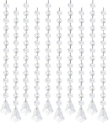 KANPURA 1ft Crystal Garland Strands,Hanging Chandelier Maple Leaf Crystals with 14mm Clear Octagon Chain Decorations for Christmas, Winter Party,Chandelier Centerpiece(10 Pack)