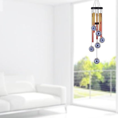 Blue Evil Eyes Amulet Wind Chimes Outdoor Hanging Decor, Evil Eye Wind Bells, Mobile Evil Eye Blessing Windcatcher, Blue Evil Eye Wind Chimes for Home, Gift for Mom, Balcony, Patio, Garden Decoration
