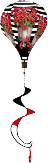 Briarwood Lane Striped Geraniums Hot Air Balloon Spinner
