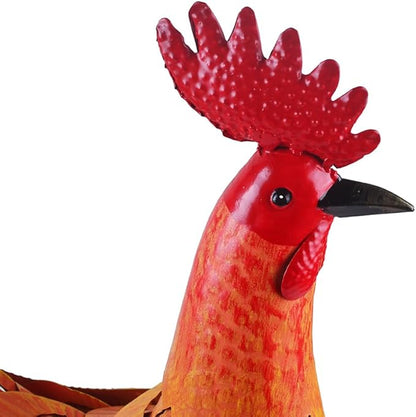 Rooster Statue Chicken Sculpture Garden Decoration Metal Yard Art for Yard Outdoor Decoration