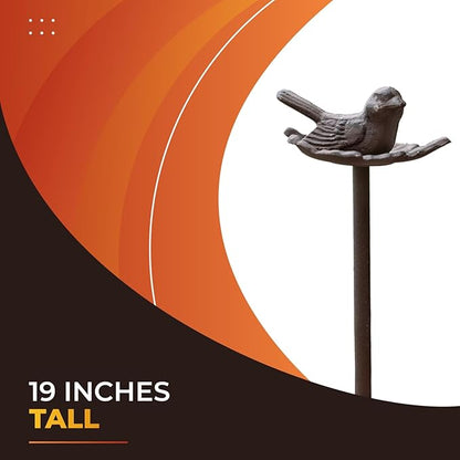 Carvers Olde Iron Decorative Garden Hose Guide Stake – 19" Solid Aluminum Heavy Duty Hose Protector for Landscaping, Flower Beds & Yard Edging - Bird