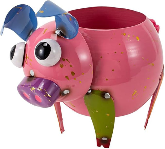 Oak & Lore Outdoor Metal Pig Garden Statues, Whimsical Farm Animal Garden Sculptures & Statues for Patio, Lawn & Backyard Decor