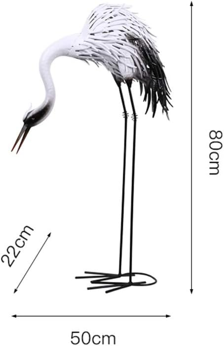 Outdoor Garden Large Statue Animal Sculpture Gift Outdoor Statues Simulation Animal Garden Statue, Garden Iron Floor Ornaments, Creative Outdoor Crane Sculpture, Exquisite Figurines(80cm)