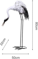 Outdoor Garden Large Statue Animal Sculpture Gift Outdoor Statues Simulation Animal Garden Statue, Garden Iron Floor Ornaments, Creative Outdoor Crane Sculpture, Exquisite Figurines(80cm)