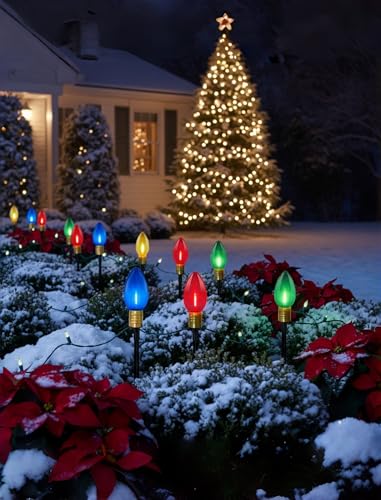 C9 LED Christmas Pathway Lights 7Ft - Multicolor, Connectable