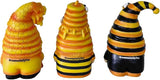 OrnamentallyYou Spring & Summer-Themed Garden Statues – Adorable Outdoor Decor for Lawn, Patio & Porch (Buzzy Trio Set of Three Bumble Bee Gnome Figurines, 6" Tiered Tray Home or Garden Decoration)