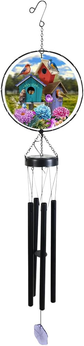 Briarwood Lane Colorful Birdhouses Illuminated Wind Chime