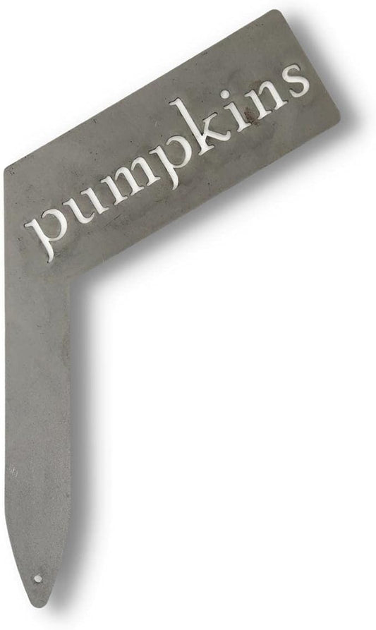 Planter Size Small Metal Garden Plant Vegetable Flower or Herb Markers 13.5 Inches Tall (pumpkins, Raw, Unfinished Steel)