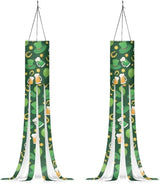 Jeiento St. Patrick Day Windsock Flag for Yard Patio Garden Windsock Flag 40" Green Top Hat＆Beer Washable Fabric Windsock for Home Yard Patio Lawn Garden Tree Party,2 Piece Set|40-Inch