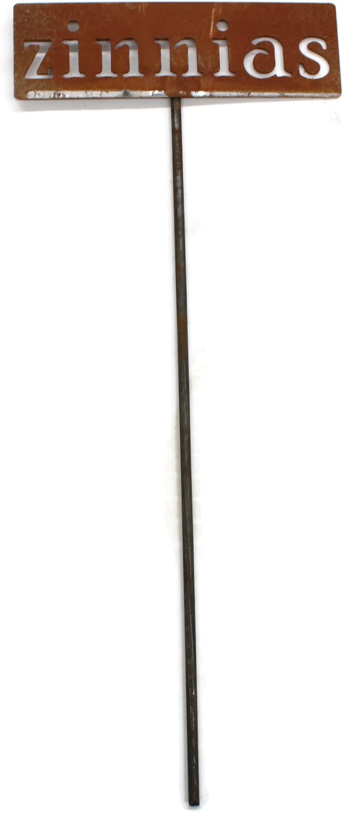 Classic Metal Garden Markers 19 Inches Tall (zinnias, Naturally Rusted)