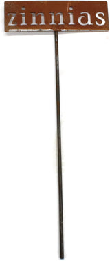 Classic Metal Garden Markers 19 Inches Tall (zinnias, Naturally Rusted)