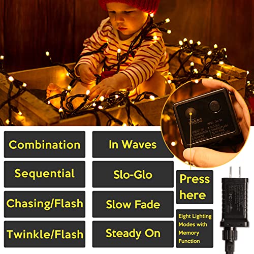 COSFLY Outdoor Christmas String Lights 209ft 600 LED - UL Certified